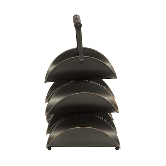 15" Black Metal Industrial Wine Rack